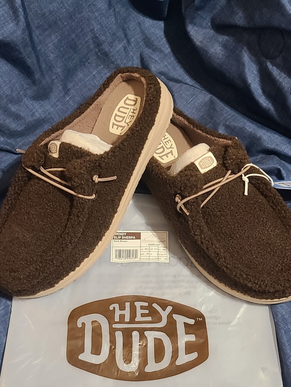 Hey Dude Slip Sherpa "Chocolate", New In Original Packaging! Women 11/Men 9